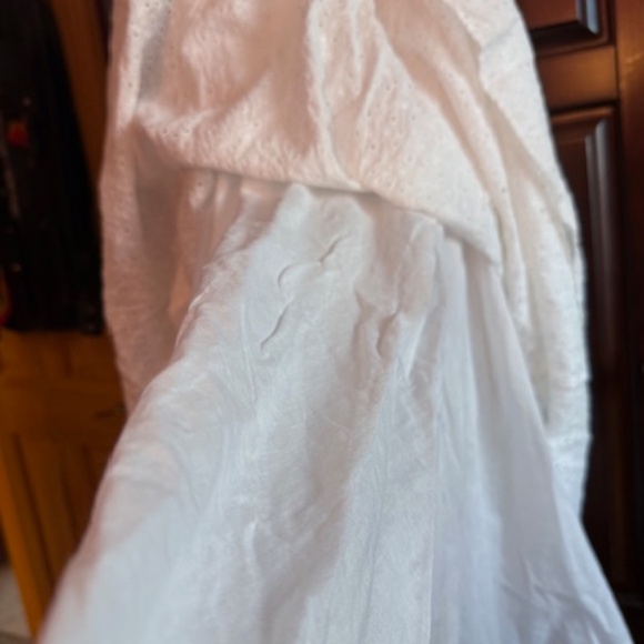 Ralph Lauren White Eyelet Sundress Sz 12 Sweetheart Neckline Wide Straps A-Line - Picture 9 of 11